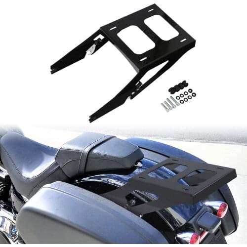 Motorcycle Two Up Mount Rack For Harley Softail Sport Glide FLSB 2018-2021 2019 2020 Gloss Black