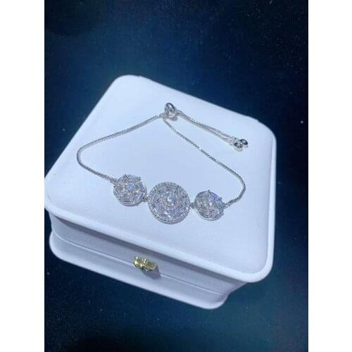 European and American fashion gold and silver bicolor micro inlay zircon bracelet can be adjusted