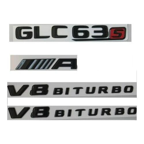 Gloss Black Letters GLC63s FOR AMG V8 BITURBO Emblems Badges for Mercedes X253