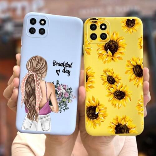 Hot Girls Sunflower Case For Samsung A22 5G Case GalaxyA22 Soft Silicone Back Cover For Samsung Galaxy A22 5G A 22 Bumper Fundas