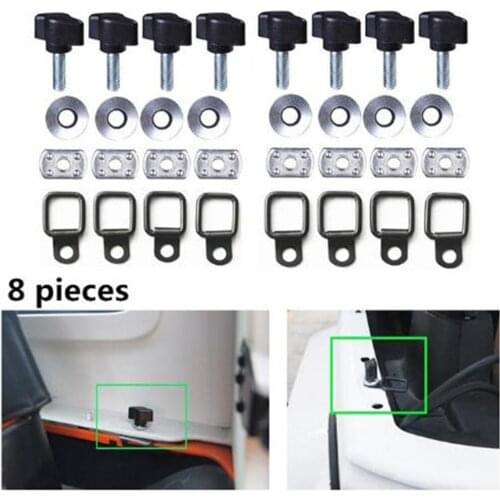 For Je ep Wrangler Hard Top Thumb Screw Set of 8 Quick Removal with Nuts Kit Fit for Jee p Wrangler YJ TJ JK JKU 1995 to 2016