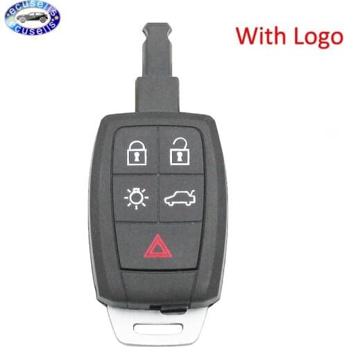 5 Buttons Key Blank Fob Key Remote Shell 5 Buttons for Volvo XC90 C70 S60 D5 V50 With Insert Key Blade With LOGO