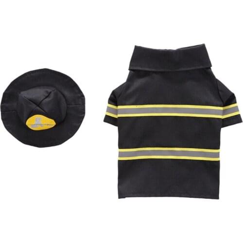 Fireman Suit Cosplay Dog Clothes Comfortable Breathable Vest Puppy Soft Coat Accessories Apparel Costumes Pet Clothes for Dogs