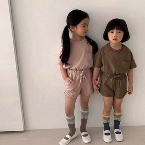 Summer Baby Girl Boys Cotton Short Sleeve T-shirt+Shorts Suit Newborn Baby Boys Clothing Set Infant Baby Girls Boys Clothes Suit