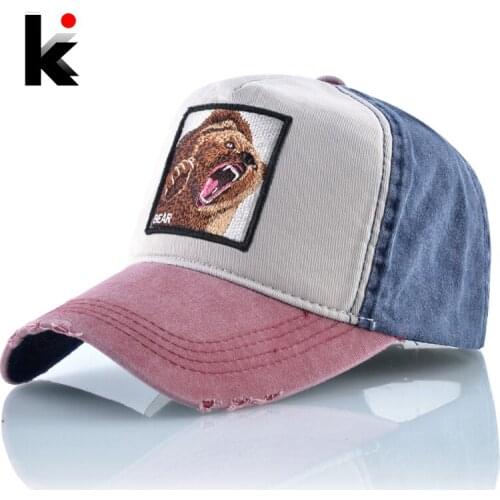 Summer Baseball Cap Men Women Fashion Animals Embroidery Snapback Dad Hat Spring Cotton Washed Denim Hip Hop Bone Dropshipping