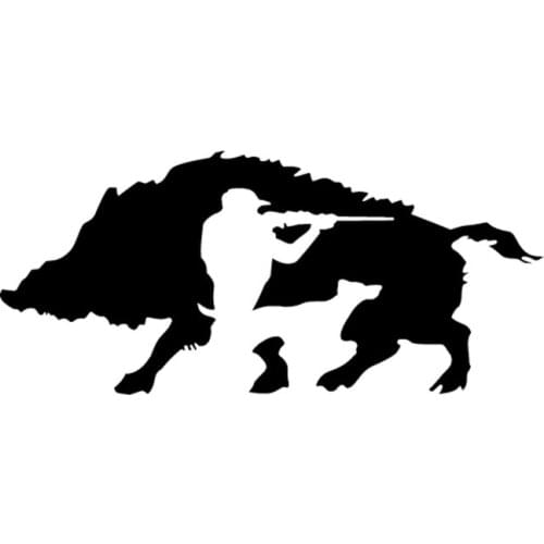 LLY-0004 Personality Car Sticker Fun Hunter Wild Boar Modeling Decal PVC Waterproof AutoMotorcycle Accessories Cars Decals