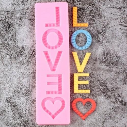 LOVE Letters Silicone Resin Molds DIY Wedding Cupcake Topper Fondant Cake Decorating Tools Candy Clay Chocolate Gumpaste Moulds