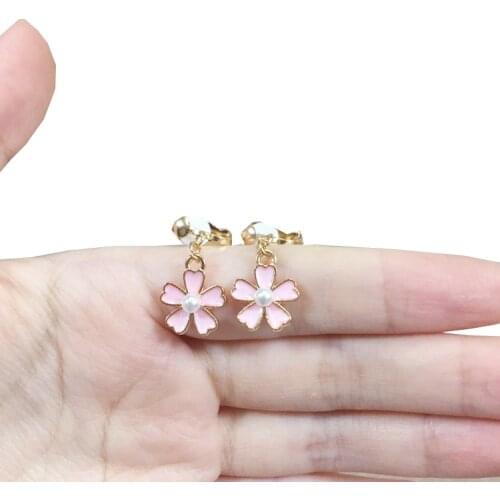Fashion Jewelry Cute Pink Flower Cartoon Animal Fruit kids Clip on Earrings Non Pierced for Girl Women Party Gift