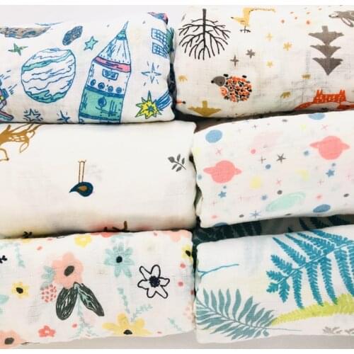 Muslin Swaddle Blanket 100% Cotton Newborn Bath Towel Gauze Infant Wrap sleepsack Stroller cover diaper