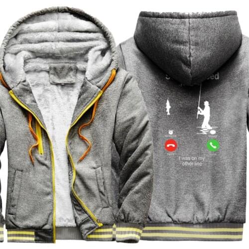 Calling Print Mens Thicken Jackets Keep Warm Long Sleeve Clothing Wool Liner Hooded Leisure Fashion Tops Winter Sudadera Hombre