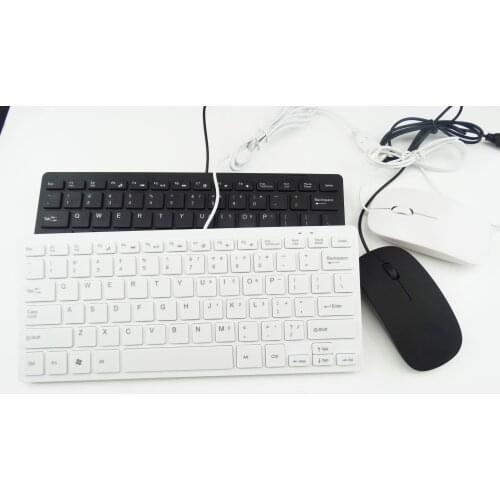 Wired Keyboard Mouse Set Mini Slim Keyboard Mouse Combo for PC Laptop