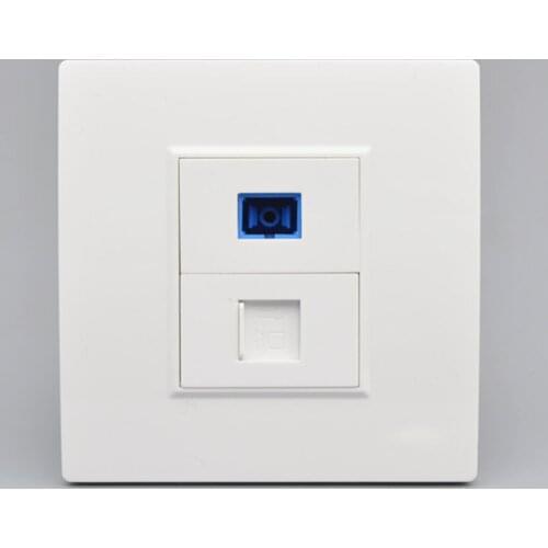 Wall Outlet Fiber SC Optical Interface RJ45 Network Jack Panel Socket Type Connecto