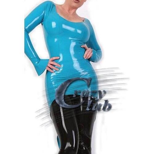 Limited Fetish Sexy Uniform Sexy Women Chic Sexy dress with long sleeves Latex Customized Dress Fetish Fast Delivery
