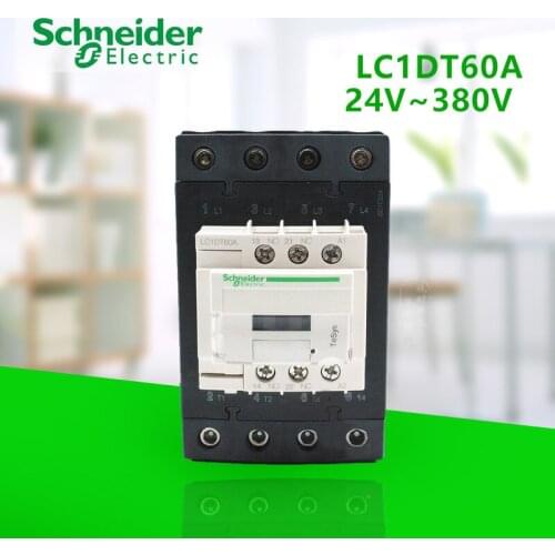 Original export LC1DT60AB7 4P contactor AC1 60A 24V 50 / 60Hz one open and one close without built-in surge suppression module