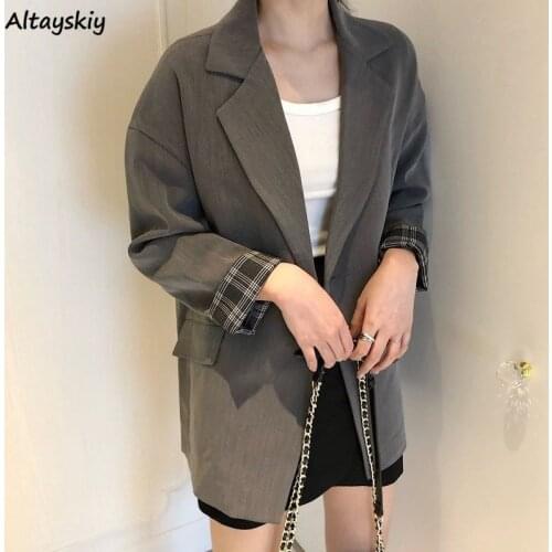 Blazers Womens Autumn New Fashion Double Breasted Solid Notched Vintage Classic Korean Style Leisure Female Outwear Chic Tops