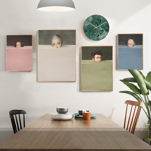 Submerged Figure Portrait Art Canvas Print Oil Painting Living Room Abstract Classic Wall Picture Home Decoration Poster