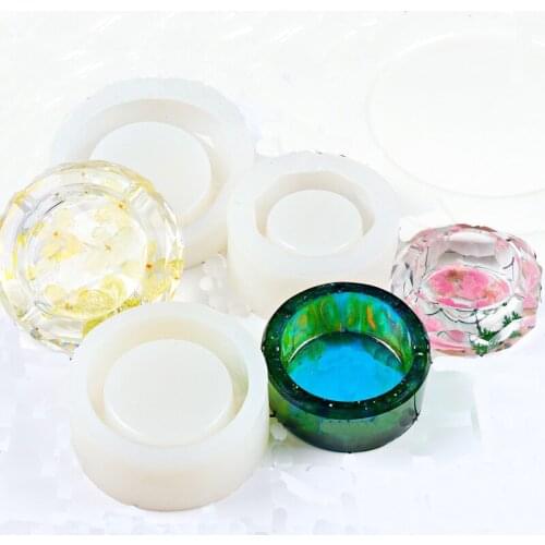 2018 New 3 styles Transparent Silicone Round square ashtray mould Mould Square DIY Epoxy Jewelry Mold resin molds for jewelry
