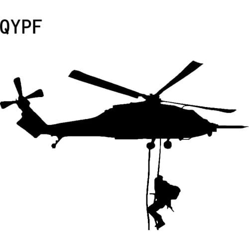 QYPF 18cm*12.4cm Lifeguard People Specially Designed Helicopter Vinyl Car Sticker Vivid Decal Special Pattern C18-0686