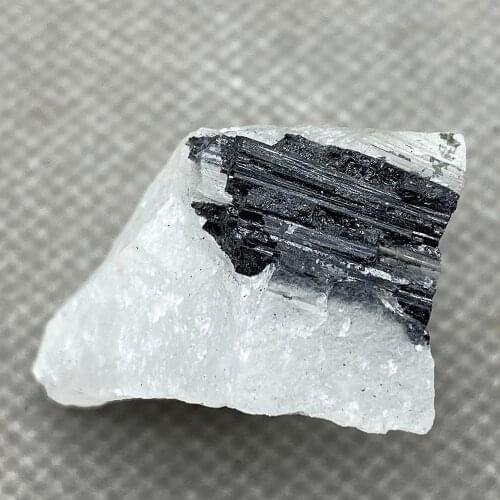 Rare Natural Black tourmaline Quartz Crystal Mineral Specimen Healing 6