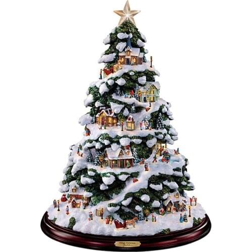 Christmas Tree Rotating Sculpture Train Decorations Paste Window Paste Stickers Christmas Decorations Winter Home Decoration