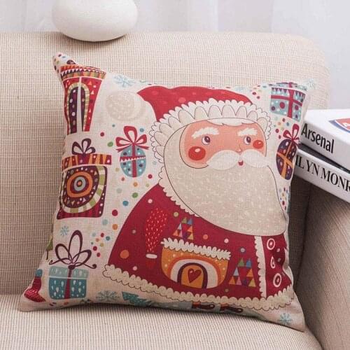 Christmas Decor Pillow Cases Santa Claus Elk Deer Snowflake Christmas Socks Home Sofa Christmas Pillowcase Cover