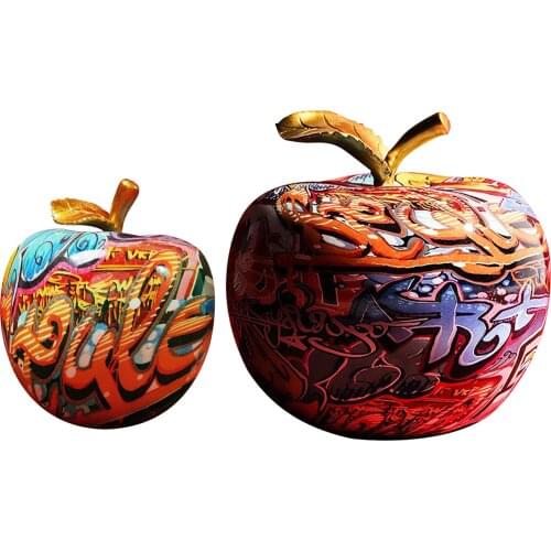 Modern Figure Sculpture Apple Figurine Statue Collectible Art Piece, Resin Crafts Gifts Desktop Ornament Home Office Decoration