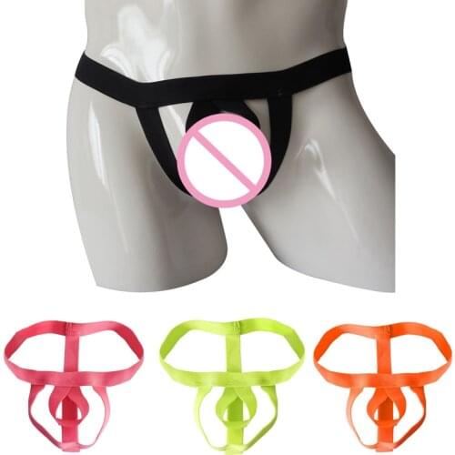 Sexy T-back Design String Thong Underwear for Men Stretchy Open Pouch Rings G-Strings & Thongs Stretchy Jockstrap Underwear