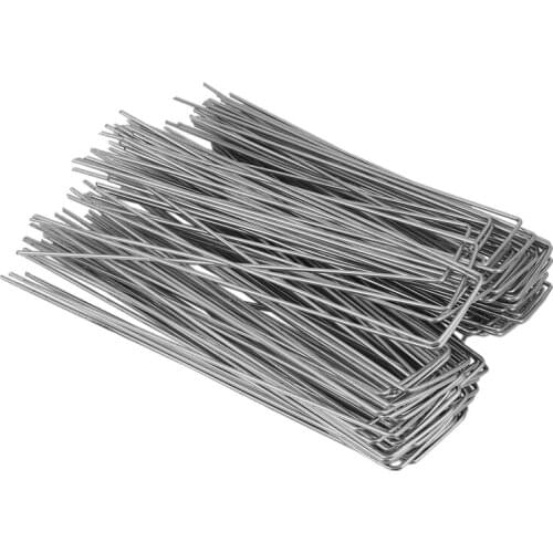 100Pcs Heavy Duty U Shape Gauge Galvanized Steel Garden Stakes Staple Securing Pegs for Securing Fabric Landscape Fabric Netting