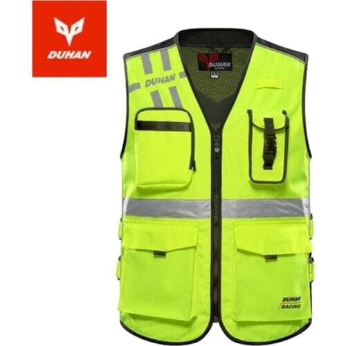 2018 Summer New DUHAN Motorcycle Reflective vest MOTO Cycling safety underwaist Wear-resistant of 600D oxford cloth Size L XL