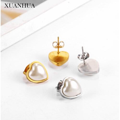 XUANHUA Charm Pearl Stud Earrings Stainless Steel Jewelry Woman Vogue 2019 For Lovers Fine Jewelry Accessories Bohemian brincos