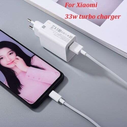 Original Xiaomi Mi 10 10T Pro Redmi Note 10 Pro Charger 33W EU Turbo Fast Charger 6A Type C For Mi 10T Lite X3 NFC Redmi K30 Pro