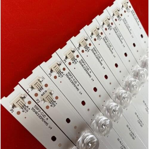 1SET=9PCS LED backlight 4 lamps 4C-LB5504-HR17J 4C-LB5504-HR18J 55HR330M04B5 V4 for 55T1YP 55BC7600 55U6780C screen LVU550ND1L