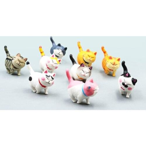 1pcs Random Cartoon cute fat cat with pet blind box toy table games cat with model hand operated doll car with cake baking