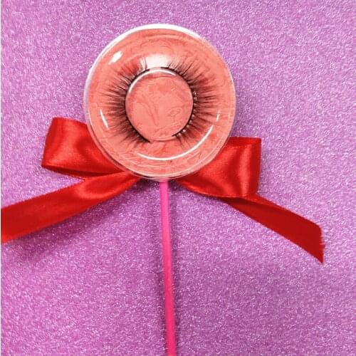 Seashine 10 pair Hot Style Natural Long Mink Eyelash With Colorful Lollipop Package Real Mink Eyelash For Free Shipping