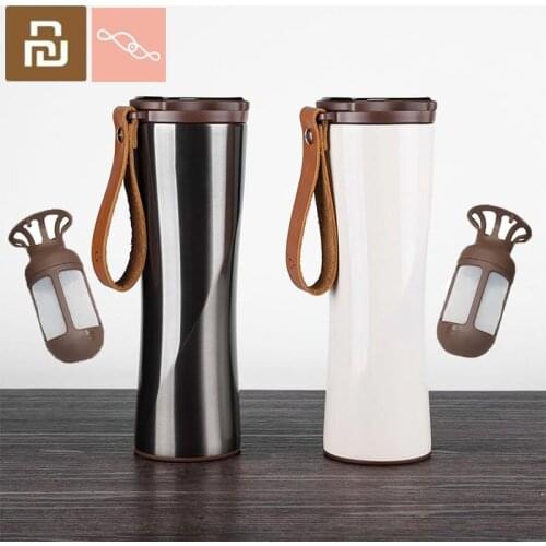 100% Original Xiaomi Mijia MOKA KKF Coffee Cup Vacuum Thermos Portable 304 Stainless LED Touch Screen Water Bottle Cup