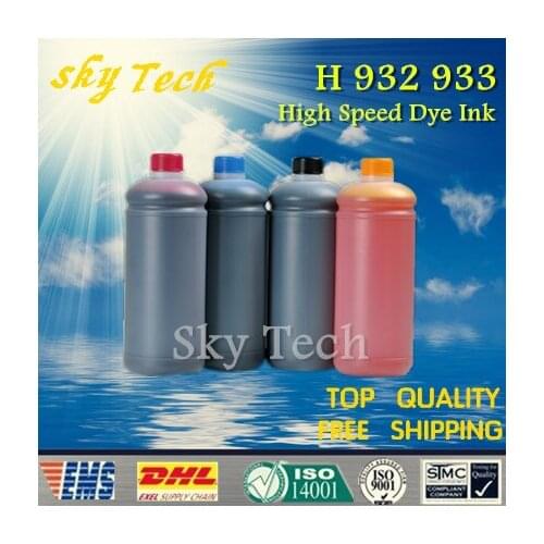 1000ML*4 Specialized Dye Ink For HP932 HP933 , Cartridge Ink For HP officejet 6100 6600 6700 7110 7610 7612 Etc