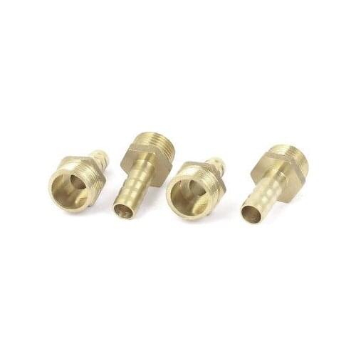 3/8BSP Male Thread 8mm Inner Dia Brass Hose Barb Coupler 4pcs