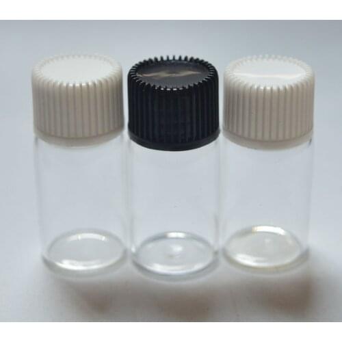 5pcs 3ml Clear Glass Bottle with Orifice Reducer and Cap Small Essential Oil Mini Bottle Glass Vials