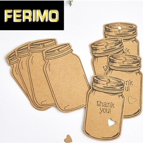 50pcs/lot Kraft Paper Tag Thank You Wedding Gift Tags Drifting Blank Drift Bottle Shape DIY Gift Hang Tag Paper Hanging Labels