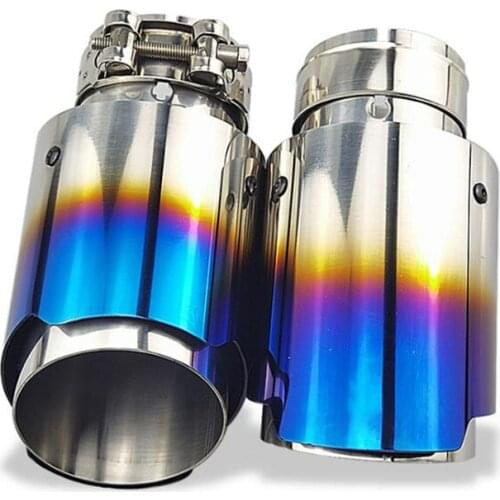 51-63mm Car Auto Vehicle Chrome Exhaust Pipe Tip Muffler Steel Stainless Trim Tail Tube Car Rear Tail Throat Liner Accessories