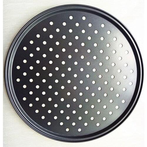 12 Inch Carbon Steel Non-stick Pizza Stones Pizza Pan Pizza Baking Pan Tray Mesh Tray Plate Dishes Bakeware Baking Tools