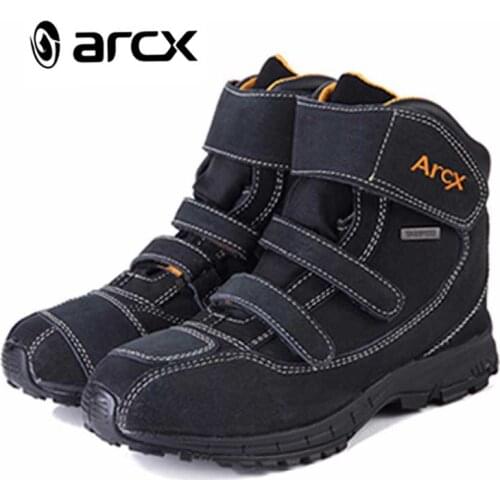 ARCX Waterproof Motorcycle Boots Men Motorcycle Shoes Genuine Cow Suede Leather Riding Biker Shoes Motorbike Botas Moto Boots