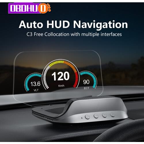 Universal Electronics C3 Hud Head Up Display navigation On-board Computer OBD2 GPS Speedometer Overspeed Warning Smart Gadgets