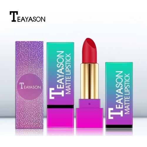 TEAYASON Velvet Matte Lipstick 12 Colors Pumpkin Lipstick Waterproof Long Lasting Gradient Sexy Red Nude Lipstick Maquillaje