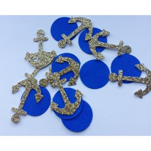 Glitter Nautical anchor wedding party Confettis baby bridal shower bachelorette Table Scatter decorations