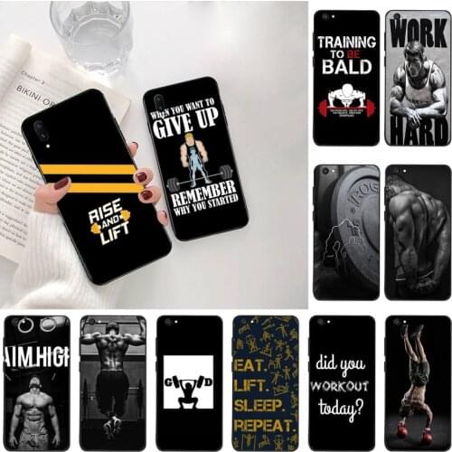 Bodybuilding Gym Fitness black Phone Case Hull For Vivo Y91c Y17 Y51 Y67 Y55 Y93 Y81S Y19 V17 vivos5