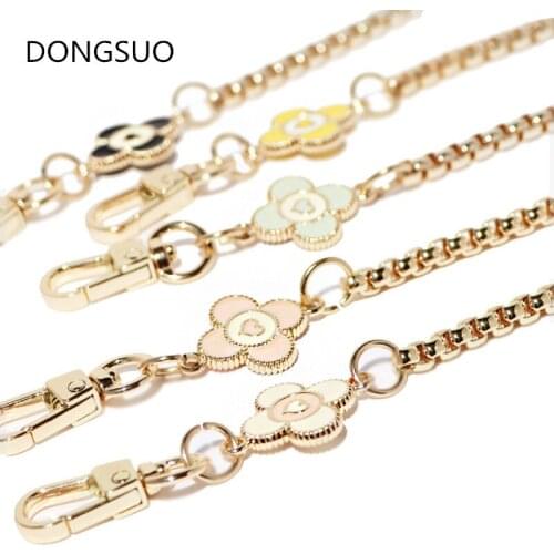 Designer flower chain strap gold metal chain for handbag bag purse parts replacement Accessories Hardware high quality