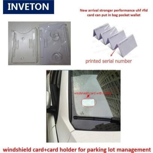 Door access control card holder pvc uhf plastic card holder with sucker passive for windshield card tag for vehicle management