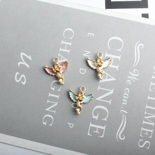 3 Color Zinc Alloy Enamel Christmas Angel Charms For DIY Necklaces Bracelets Jewelry Accessories