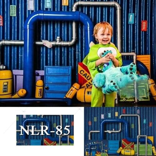 Birthday Background for Boy Pipeline Construction Area Caution Party Zone Cake Smash Kids Building Decoration Backdrop Banner